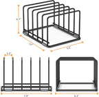 Cutting Board Organizer, Kitchen Cabinet Organizer, Divided Rack with 5 Slots for Baking Trays, Cutting Boards - Cookie sheet Organizer Inside Cabinet, Baking Sheets Holder (medium)