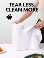 Fantasticlean Microfiber Cleaning Cloth Roll -75 Pack, Tear Away Microfiber Towels, 12" x 12", Reusable, Washable, Scratch Free, Ultra Absorbent Dish Rags for Car, Home, Garage or Shop (White)