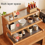 3-Tier Wooden Mug Holder Countertop, Coffee Cup Holder Mug Display Coffee Mug Organizer Mug Rack for Coffee Station Organizer Mug Shelf for Cabinet for Kitchen, Home,Natural