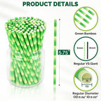 5.75 inch Short Bamboo Paper Straws & Stirrers for Cocktail and Coffee - 100% Biodegradable and Compostable [500 Counts]