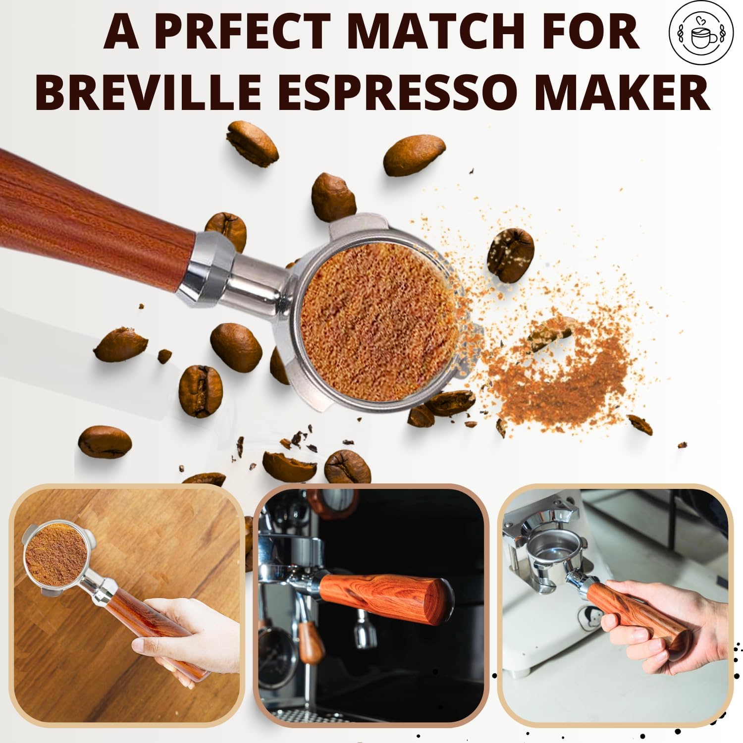 Espresso Portafilter 54mm Bottomless Compatible with Breville Duo-temp, Infuser, Bambino, Barista Express, Barista Touch, and Barista Pro Espresso - Stainless Steel Filter Basked Included
