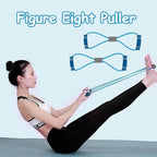 2 Pcs Figure 8 Resistance Band, Resistance Band with Handles, Suitable for Full Body Exercise, Strength Training, Flexibility, Exercise Elastic Rope, Suitable for Home, Gym (Blue)