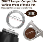 Coffee Tamper for Moka Pot, 304 Stainless Steel Espresso Coffee Tamper, Espresso Dosing Funnel Compatible with Aluminum Espresso stovetop Moka Pot (Gold)