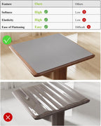 Light Gray Plastic Table Cover Protector, 36" x 72" Waterproof Easy Flat PVC Desk Pad Mat, 1.5mm Thick Rectangle Vinyl Table Top Protector for Dining Room Table, Office, Dresser