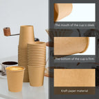 180 Pack 8 oz Paper Cups, Brown Kraft Disposable Paper Coffee Cups, Unbleached Paper Cups for Hot/Cold Beverage Party, Picnic, Travel, and Events.