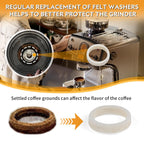 10 Pack Felt Washer Replacement & Espresso Grinders Cleaning Brush for Breville Espresso Machines Grinders BES870/ BES878/ BES880/ BES860/ BES840/ BES990/ BES980/ BCG820