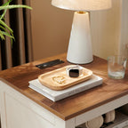 Bamboo Vanity Tray, Bathroom Counter Tray, Toilet Paper Basket Storage for Toilet Tank, Bathroom, Kitchen Counter 7.8 x 5.1 x 0.8 inch