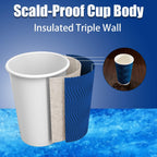 Lamosi 16 oz Coffee Cups - 90 Pack, Disposable Insulated Corrugated Paper Cups 16oz, Kraft Ripple Wall Cups for Hot Beverage or Cold Drinks (Navy)