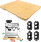 Appliance Slider 360° Rolling Tray for Coffee Maker Bamboo Coffee Pot Slider Tray for Countertop Rotation Sliding Tray with Wheels, Appliances Mat Easily from Under The Cabinet Natural(15.7"×13")