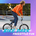 WEIZE Freestyle BMX Bike, 20 inch Trick Bicycle for Kids and Adults Men Women, Hi-Ten Steel Frame, 360 Degree Rotor Freestyle, 4 Pegs Single Speed Teen Bike, Beginner-Level to Advanced Riders