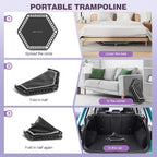 ANCHEER 50" Rebounder Trampoline for Adults- 2025 Foldable Mini Trampoline with Bar- Exercise Trampoline for Adults, Max Load 450lbs/550lbs, for Indoor/Garden Workout