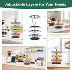 EsLuker.ly K Cup Holder Coffee Pod Organizer Carousel for Counter, Metal Storage Rack Stand for Kitchen, Rotatable 4 Tier Pod Tower Tree for 40 K Cups, Space Saving Meets Elegance, Black