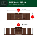 ROYAL CRAFT WOOD Non-Foldable Bathtub Tray - Wood Bath Tray for Tub, Bamboo Bathtub Shelf, Expandable Bath Table Trays, Luxury Bathroom Accessories for New Home & Unique Gift for Women