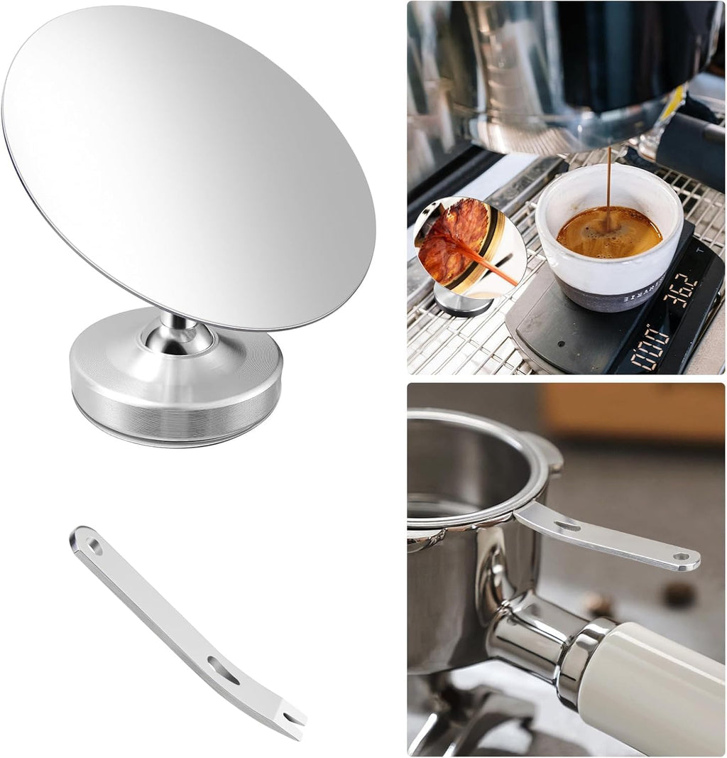 Double-Sided Magnetic Espresso Shot Mirror & Portafilter Tool Kit – Stainless Steel Barista-Approved Accessories for Bottomless Portafilter Extraction Monitoring