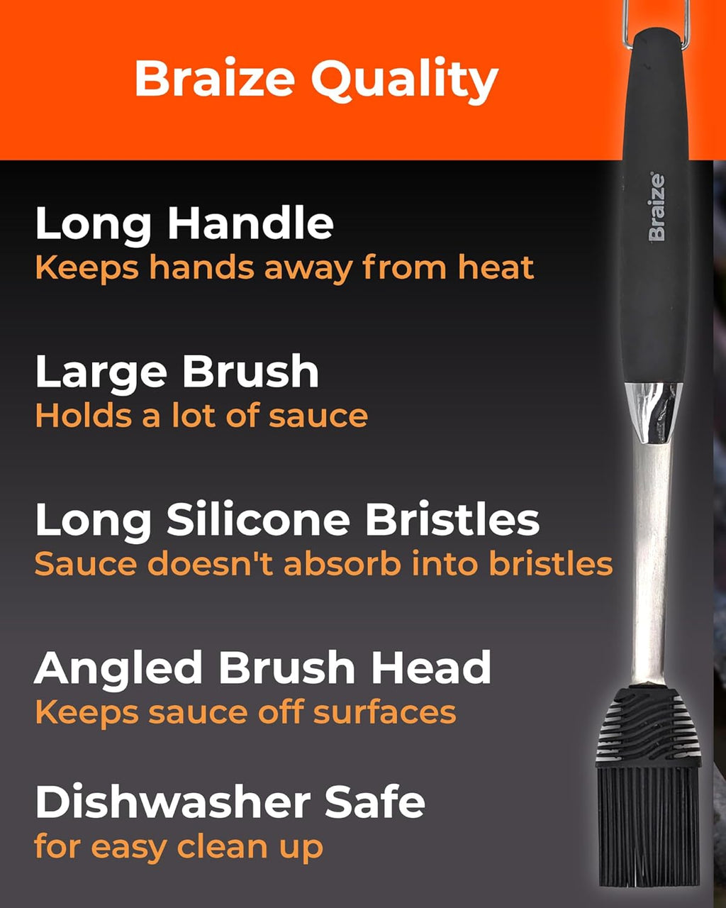 Grill Basting Mop – Silicone BBQ Basting Brush for Cooking, Oil & Sauce Brush for Grilling, Heat-Resistant Baster Brush, Dishwasher Safe Grill Mop for BBQ, Smoking, Roasting