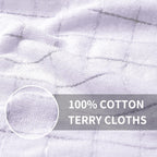 Homaxy 100% Cotton Terry Kitchen Towels(White, 13 x 28 inches), Checkered Designed, Soft and Super Absorbent Dish Towels, 4 Pack