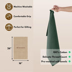 Native Fab Cotton Kitchen Towel with Hanging Loop 16x26 inches, 6-Pack, Waffle Weave Kitchen Towels for Cleaning Drying, Washcloths Soft & Absorbent Cloth Rags, Bar Towel, Dish Cloth, Olive Green