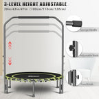 40" Fitness Trampoline with Adjustable Handle Bar Silent Mini Trampoline Bungee Rebounder Jumping Cardio Trainer Workout for Adults - Maximum Load 150 kg