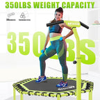 Newan 48" Fitness Trampoline with Adjustable Handle Bar, Silent Trampoline Bungee Rebounder Jumping Cardio Trainer Workout for Adults - Max Limit 330 lbs