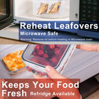 5 PCS Plastic Containers with Lids 94oz-10oz Freezer Containers for Food Storage，Airtight Fruit and Vegetable Storage, Microwave Safe Stackable Storage for Snack Sandwich