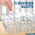 Food Container Lid Organizer - Lid Storage Holder, Large, Chrome