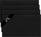 Tioncy 4 Pcs Large Size Bar Mat for Countertop 28 x 16 Inch Non Slip Rubber Mat Service Spill Cocktail Bartending Coffee Bar Mats for Hot Dishes Restaurants Barbershop Clippers Hot Pads, Black