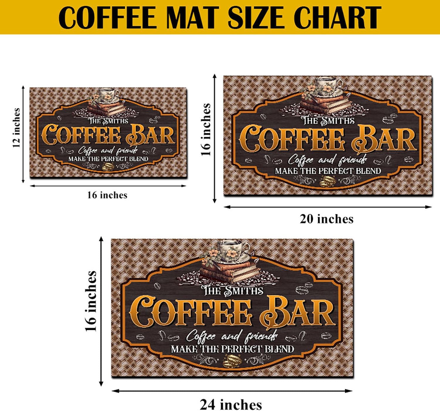 THUYPT Personalized Absorbent Coffee Mat for Counter, Coffee Drying Mat Coffee Bar Accessories, Kitchen Counter Coffee Maker Coffee Station Decoration (02)