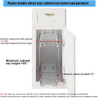 DINDON Pull Out Cabinet Organizer (7-1/2" W x 21-1/2"D), Cabinet Pull Out Shelves, 2 Tier Pull Out Drawers for Kitchen Cabinets, Wire Basket Slide Out Shelf for Cabinet Organization