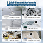 AIRROBO Electric Spin Scrubber, Cordless Electric Scrubber for Cleaning, 300 Mins Runtime, 6 Brush Heads, 47" Adjustable Handle, IPX7 Waterproof for Bathroom, Kitchen, Floors, Tiles, Car Cleaning