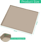 TRZZ Silicone Waterproof Under Sink Mat 28" x 19", Drip Tray and Cabinet Liner for Kitchen and Bathroom, Prevents Water Damage and Organizes Cabinets (Khaki)