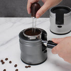 Espresso Tamping Station, Coffee Portafilter Holder, Aluminum Alloy Stand Fit for Most 51mm, 53mm, 54mm and 58mm Portafilter (Round, Grey)