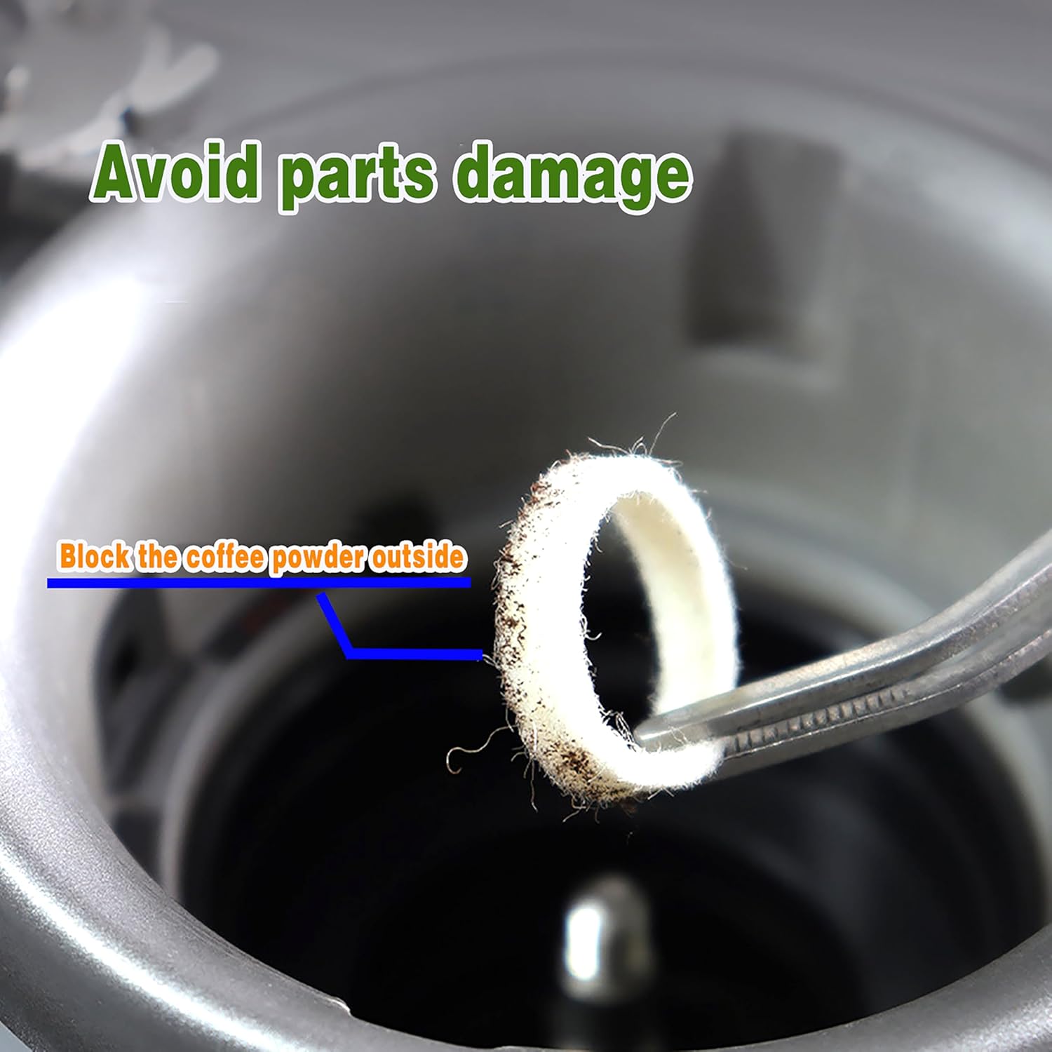 Espresso Machine Grinder Replacement Felt Washer BES870 BES878 BES880 BES980 BES990 BCG600 BCG820 (2pcs)