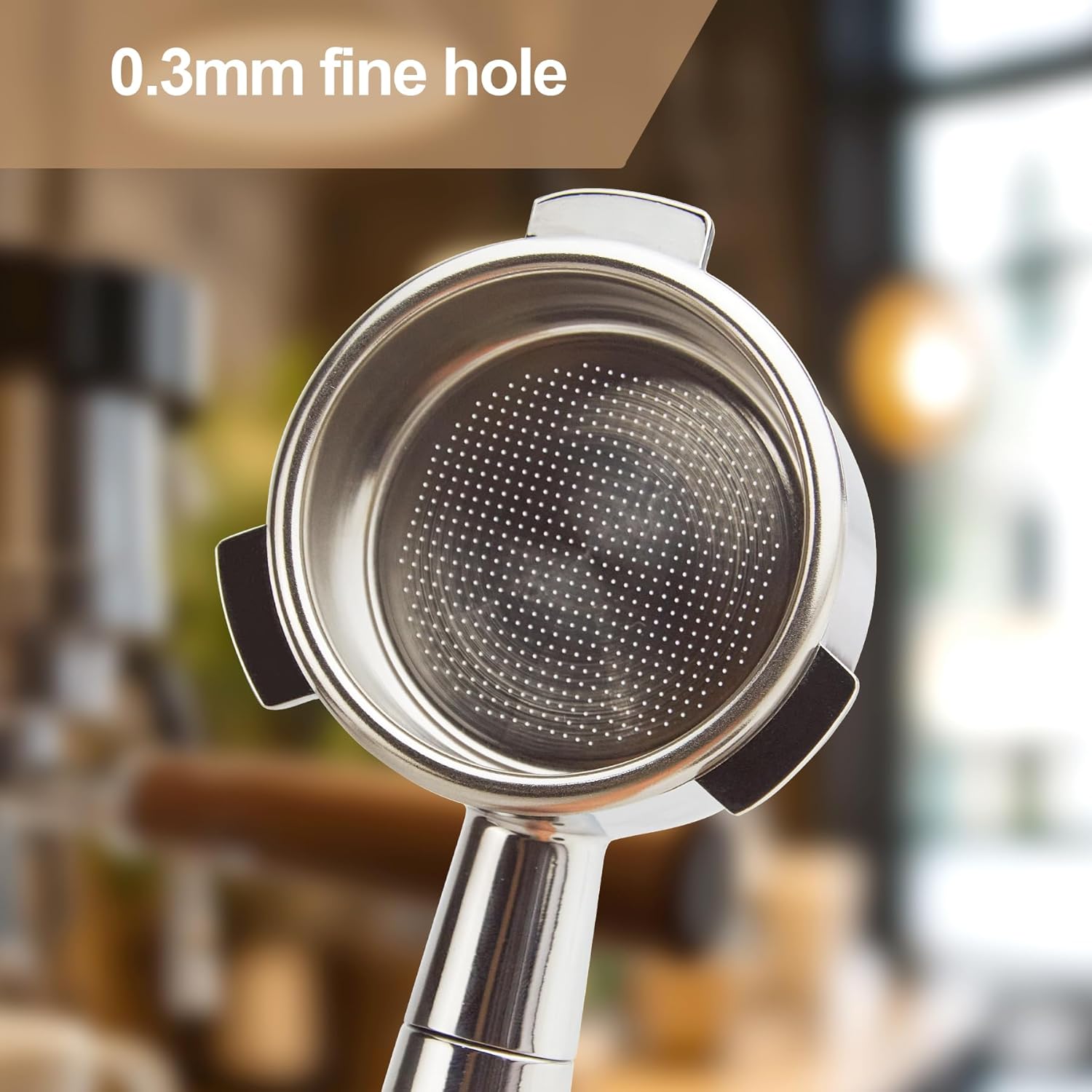 54 mm Bottomless Portafilter Compatible with Breville Barista Express Machines 3 Ears Espresso Portafilter with Puck Screen,Stainless Steel Porta filter, Rosewood Handle