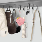 3pcs Under Cabinet Mug Hooks,Adhesive/Screw 2 Ways Install Mug Holder,Coffee Cups Hook with 9 Hooks,Mug Organizion Rack for Displaying Mugs/Cups/Kitchen Utensils (Black)