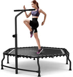 ANCHEER 50" Rebounder Trampoline for Adults- 2025 Foldable Mini Trampoline with Bar- Exercise Trampoline for Adults, Max Load 450lbs/550lbs, for Indoor/Garden Workout