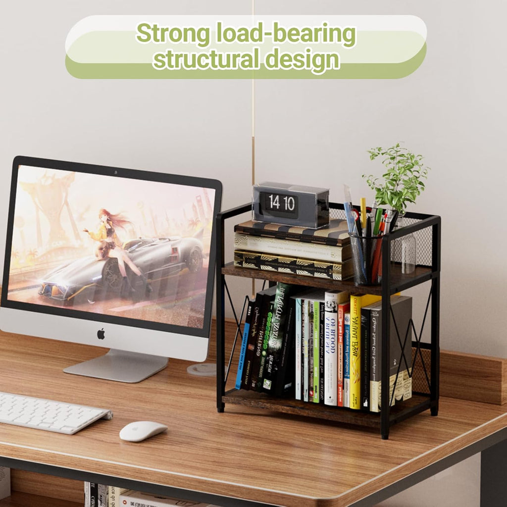 Aduanbang Coffee Bar Accessories Organizer, Seasoning Organizer, 2 Tier Wooden Kitchen Counter Shelf, Coffee Organizer Station for Countertop, Coffee Condiment Rack for Mugs, Cups, Cream, Syrup