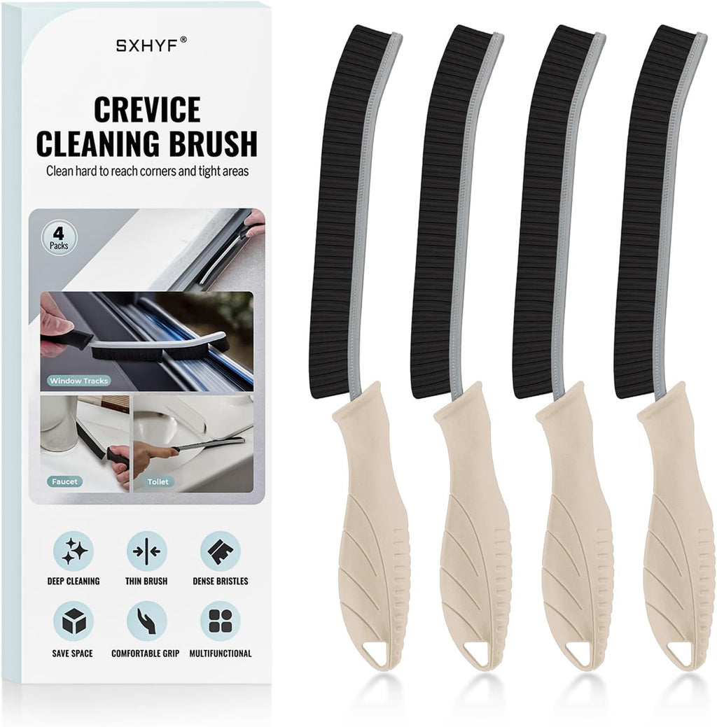 SXhyf Crevice Cleaning Brush - Grout Scrub Brush, House Cleaning Supplies, Gap Cleaning Tools, Home Essentials, Gifts for Women Men, Hard Bristle Crevice Cleaner Brush for Household Use, Bathroom