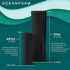 Oceanfoam Tidal Roller - Charcoal - Muscle Massage Foam Roller for Back Pain & Stretching - Firm and Ergonomic Wide Wave Textured - Yoga, Athletics, & Wellness - Full Size, 20" x 5"