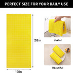 Homaxy 100% Cotton Terry Kitchen Towels(Yellow, 13 x 28 inches), Checkered Designed, Soft and Super Absorbent Dish Towels, 8 Pack