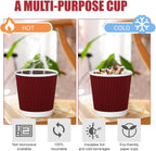 120 Pack Paper Espresso Coffee Cups, 4 oz Disposable Coffee Cups,Corrugated Insulated Ripple Wall, Paper Ripple Cup for Coffee, Hot Chocolate and Hot Tea Drinks -Red