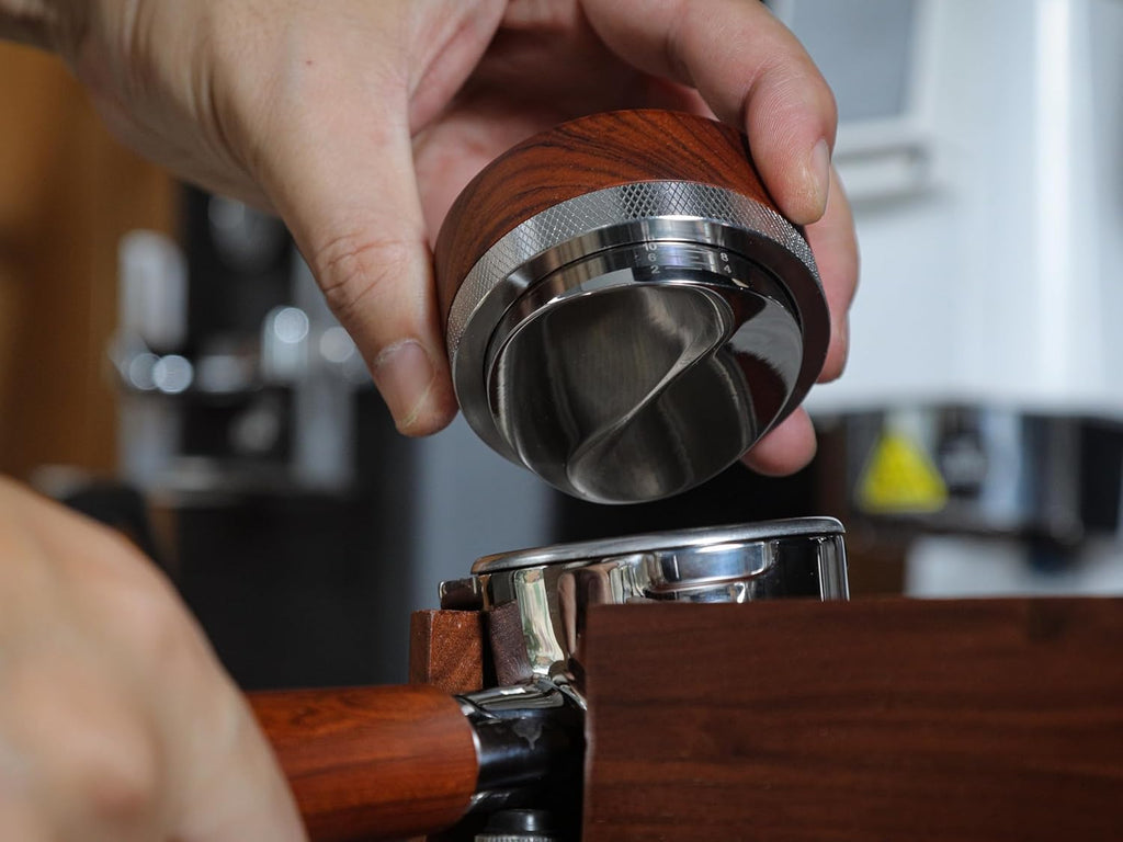 51.5mm Espresso Distribution Tool for La Pavoni Post Millenium Models Wooden Coffee Distributor Adjustable Depth Stainless Steel Espresso Leveler