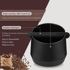 Knock Box 6 Inch Extra Large Capacity Design Espresso Knock Box Shock-absorbent Knock Box Espresso with Removable Knock Bar and Non-Slip Base Espresso Accessories for Home/Office