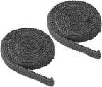 PATIKIL Wood Stove Gasket, 2Pcs 9/16" x 1/8" x 73" Flat Graphite Fiberglass High-Temperature Resistance Seal Rope for Stoves Fireplace Door, Black
