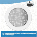 6 Pieces Moka Pot Replacement Cup Gasket with 2 Pcs Stainless Filter Silicone Moka Express Replacement Seals Funnel Kits Compatible Espresso Coffee Maker Parts(2-cup)