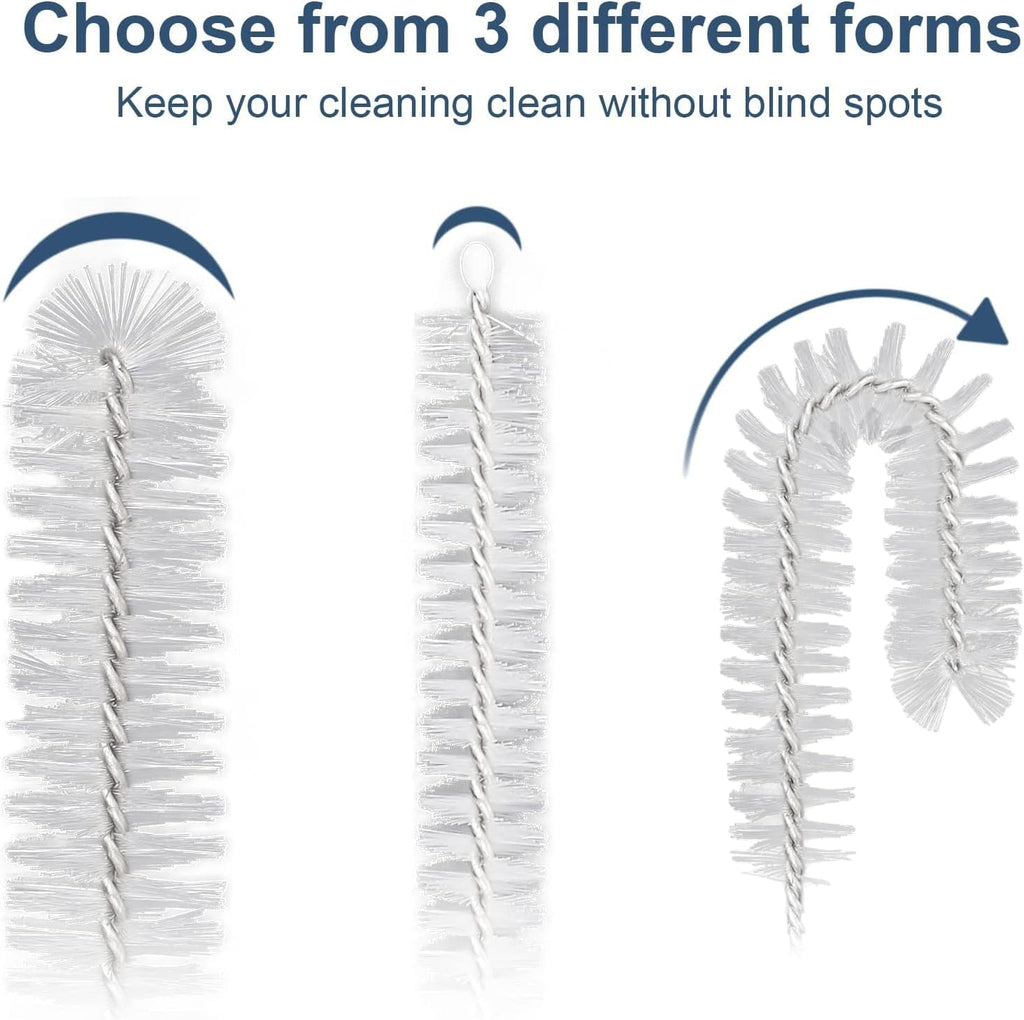 Straw Cleaner Brush Set, 12-Piece 11.8 Inch Long Botthle Cleaning Brush, Nylon Tube Brush Kit for Straws on Tumbler, Water Bottle, Sippy Cup and Pipes, Tubes or Tea Pot Spout