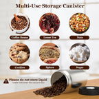 Vacuum Coffee Canister, Coffee Bean Storage with Scoop, 304 Stainless Steel Airtight Food Storage Container, Perfect for Coffee Beans,Grounds,Loose Leaf Tea,2400ml/32OZ (S+M+L)