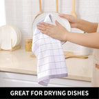 Homaxy 100% Cotton Terry Kitchen Dish Cloths, Ultra Soft and Absorbent Dish Towels for Kitchen, Suitable for Drying and Washing Dishes, 6 Pack, 12 x 12 Inches, White