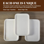 Koville Marble Tray, 12"x8" Marble Vanity Tray for Bathroom Kitchen Countertop, Rectangular Stone Tray for Cosmetics Perfume Trinket, Decorative Catchall Trays (White)