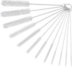 Straw Cleaner Brushes Sets, 12 Pieces 8.2 Inch Botthle Cleaning Brush and Nylon Tube Brush Brush Kit for Sippy Cup, Tumbler, Water Bottle, Drinking Straw (White)