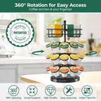 EsLuker.ly K Cup Holder Coffee Pod Organizer Carousel for Countertop, Rotatable Metal 4-Tier Storage Rack Stand for 30 K Cups & Tea Bags, Convenience Meets Elegance